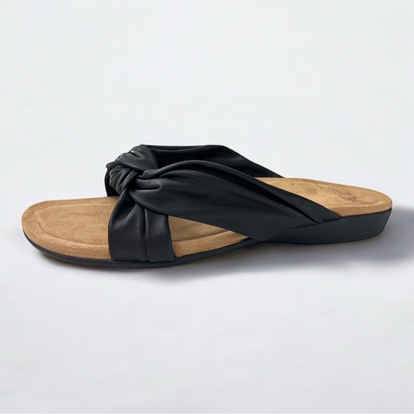 NIB Earth Origins Billi Black Leather Slide Sandals - Size 10W - Picture 11 of 13